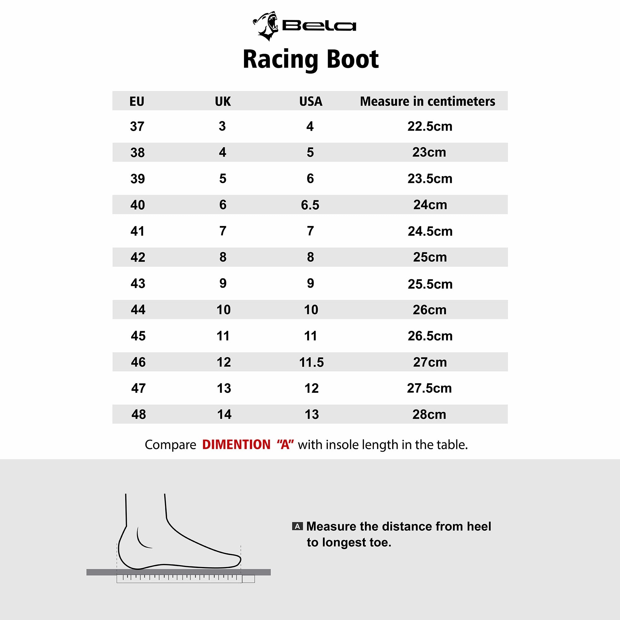  BELA - Thunder Racing Leather Boots Black/Red - SECURTEX MOTOR SL (t/a MaximoMoto)