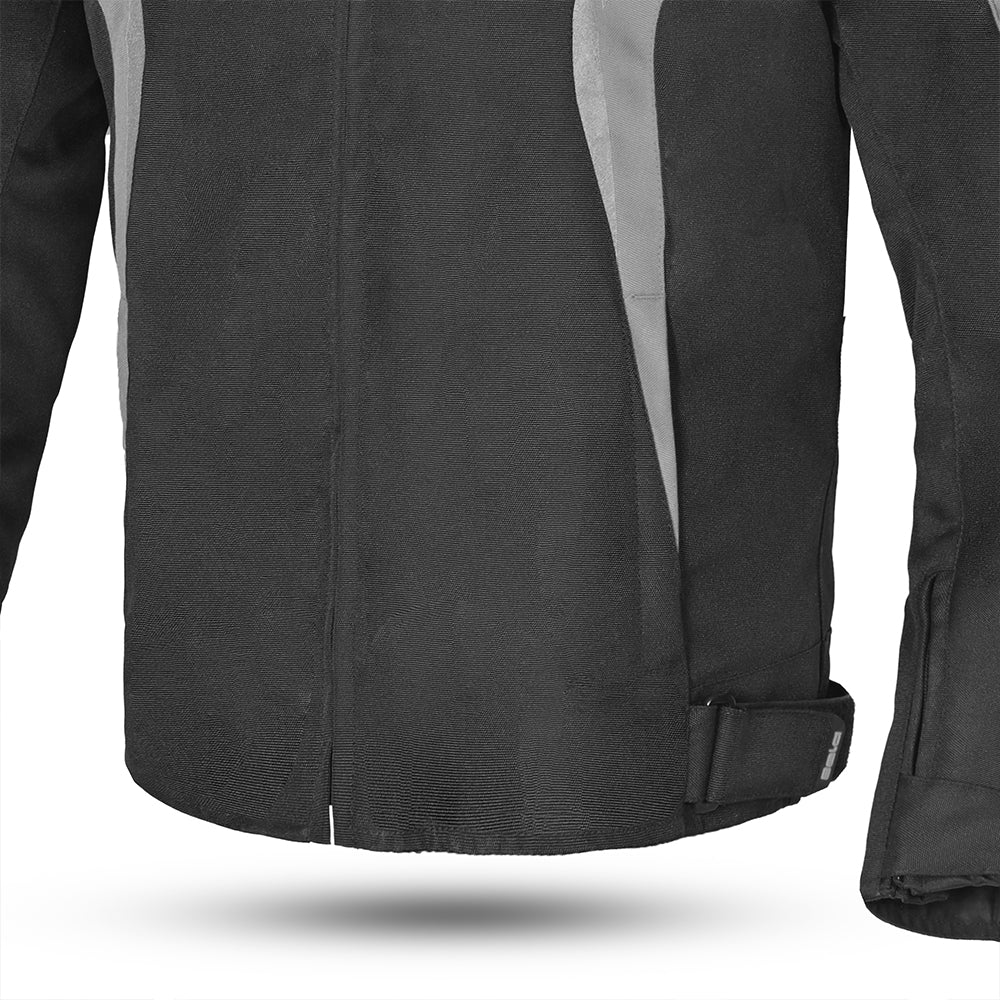 BELA Bradley Textile Motorcycle Touring Jacket UK Black Grey