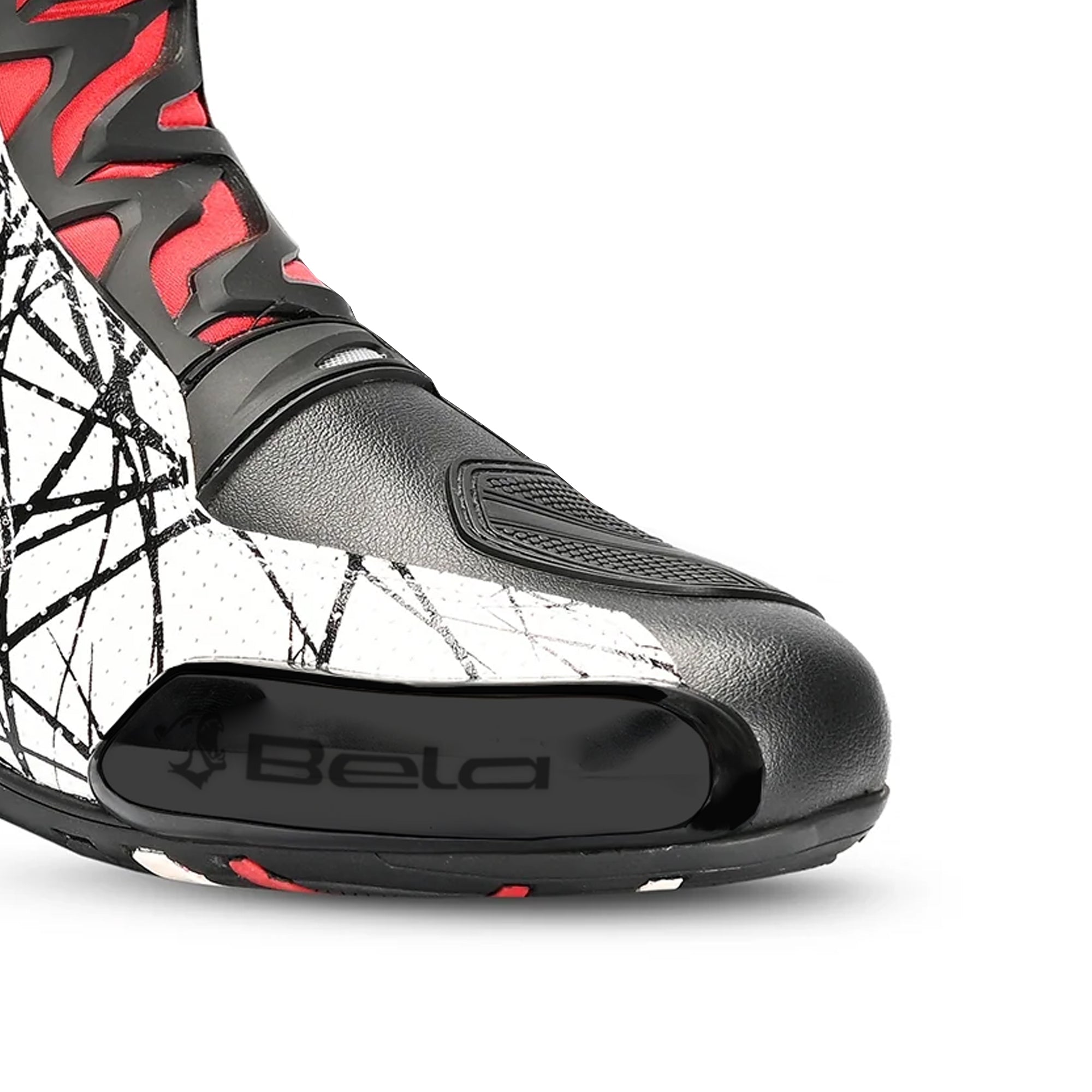 BELA AIR RIDER CP-1 RACING MOTORBIKE LEATHER BOOTS BLACK RED