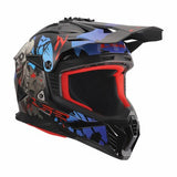 LS2 MX708 FAST II ZOMBIE II MOTOCROSS HELMET BLACK RED BLUE