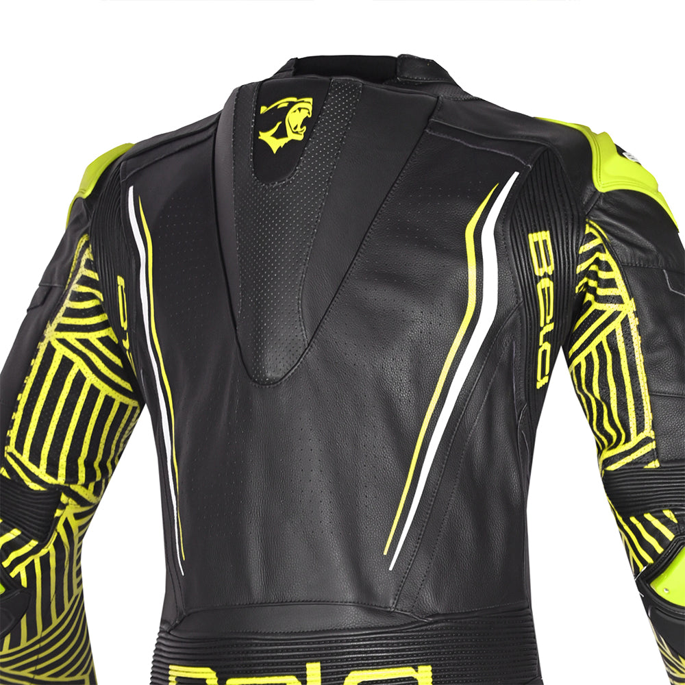 Bela North Star 1-PC Motorcycle Suits Black White Yellow Fluor