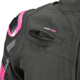 R-Tech Knight Rider Lady Short - Motorcycle Racing Jacket - Black Dark Grey Fuschia 