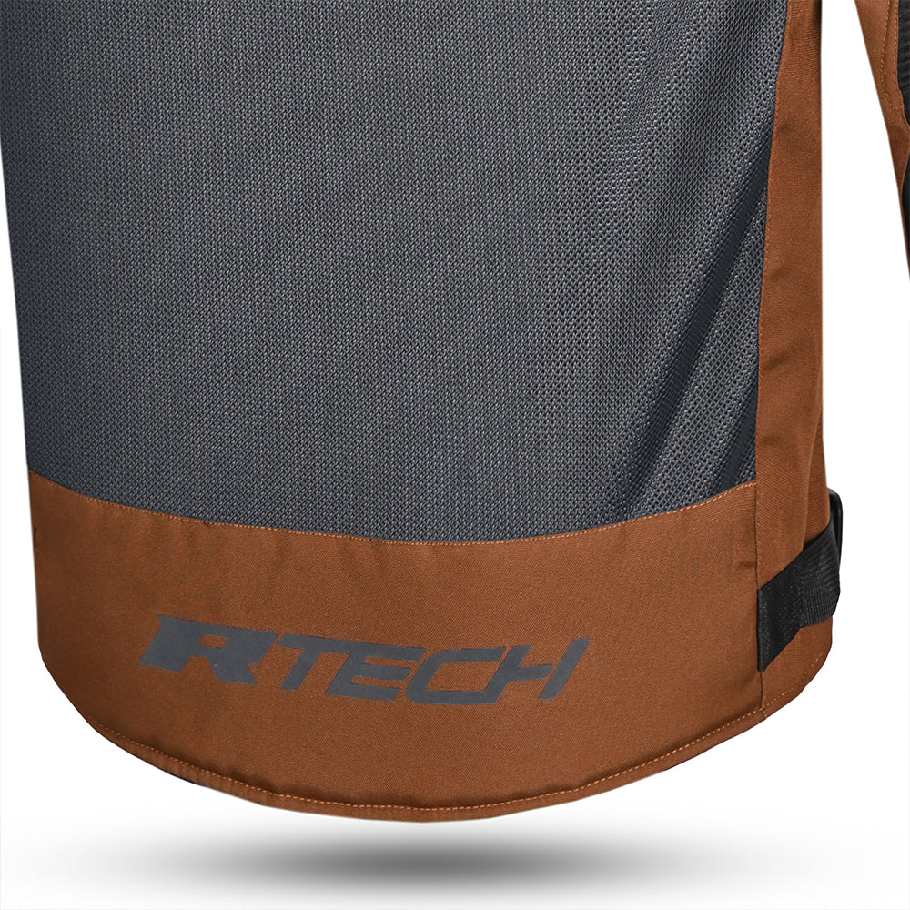 R-TECH SPIRAL MESH Motorcycle Jacket Brown Grey Fluo Yellow