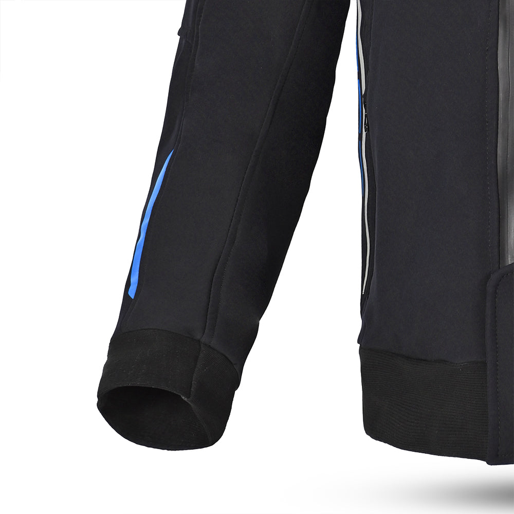 BELA Breeze Softshell Motorcycle Touring Hoodie Black Blue