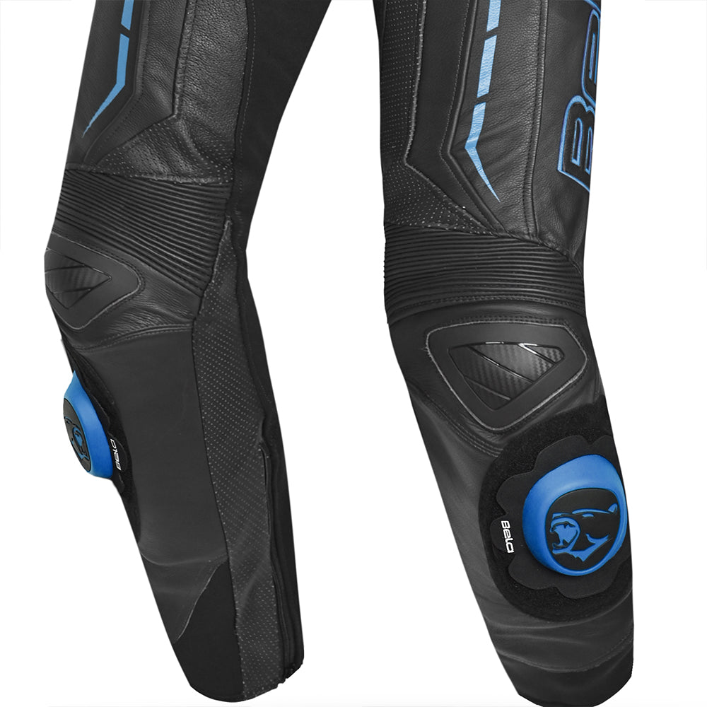 BELA Rocket Man Mix Kangroo 2 PC Motorcycle Racing Suit Black Blue