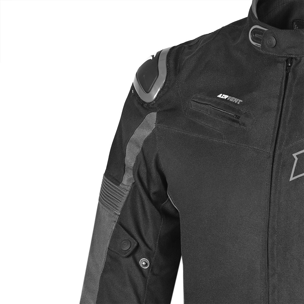 R-Tech Knight Rider Short Motorcycle Racing Jacket Black Dark Grey