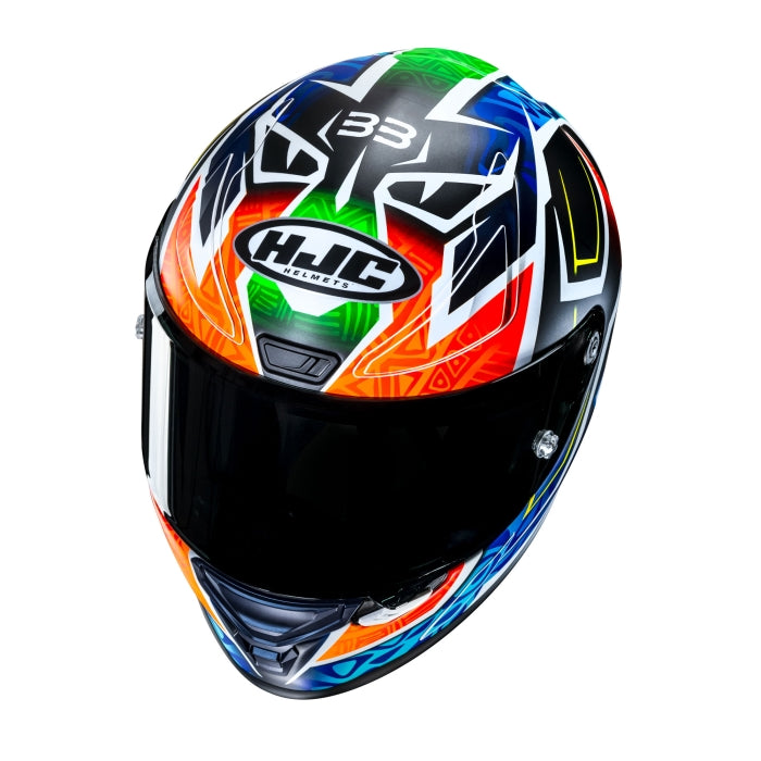 HJC RPHA 1 Binder Replica Motorcycle Racing Helmet Blue Orange