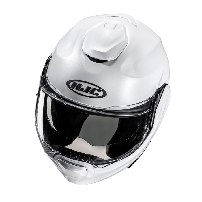 HJC F100 Plain Sleek Design Modular Helmet Pearl White