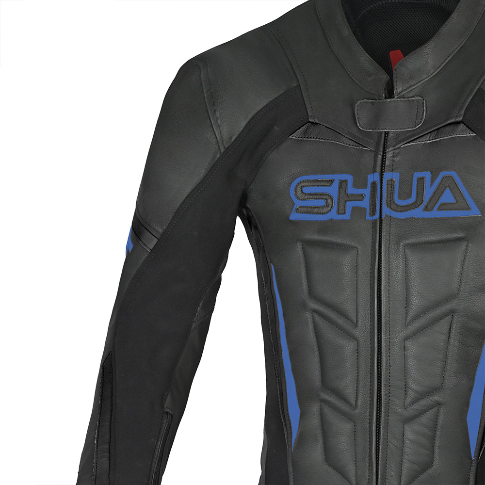 SHUA Infinity 2.0 - 1 PC Motorcycle Racing Leather Suit - Black Blue - arm pic