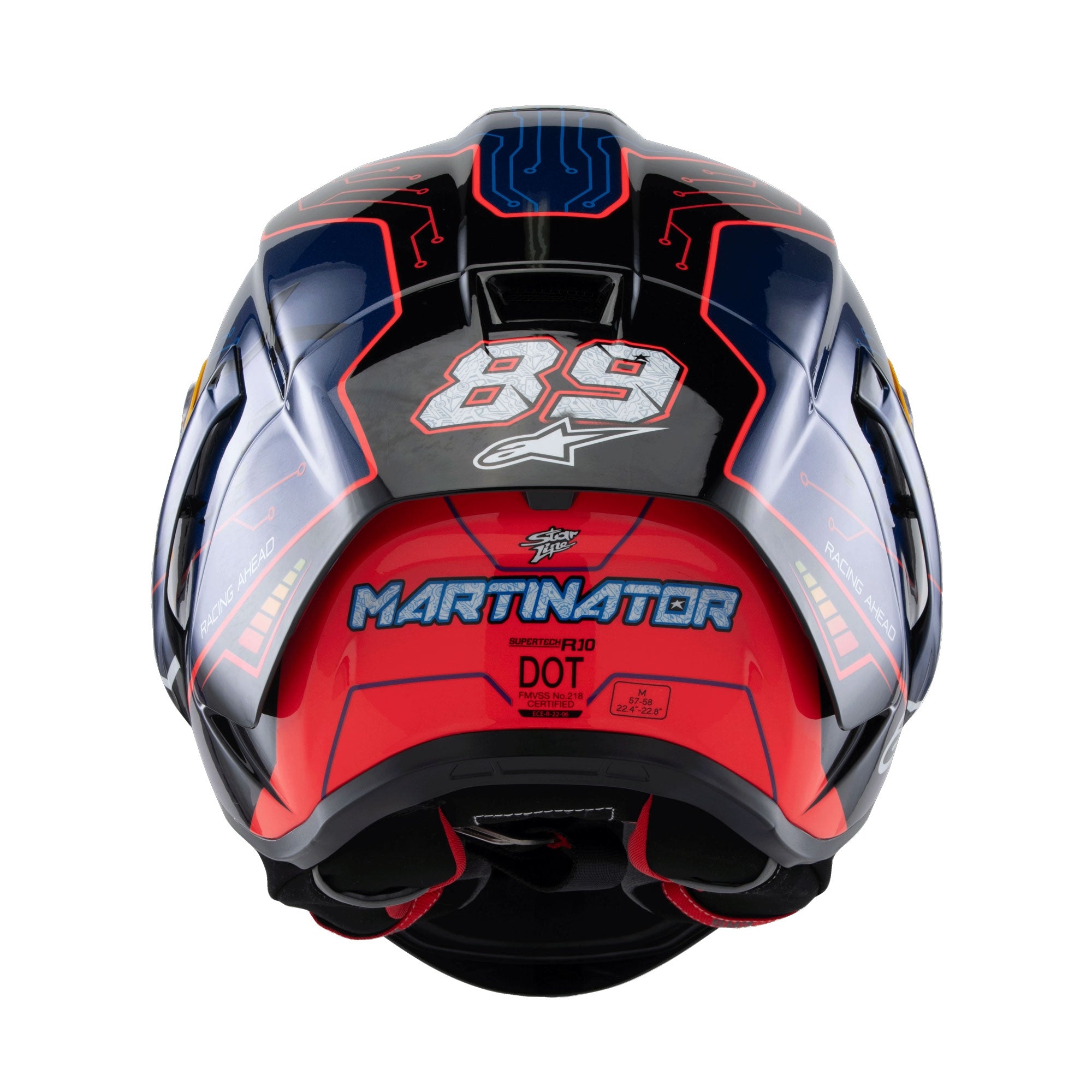 Alpine Supertech R10 Martinator Motorcycle Racing Helmet Blue Purple Red