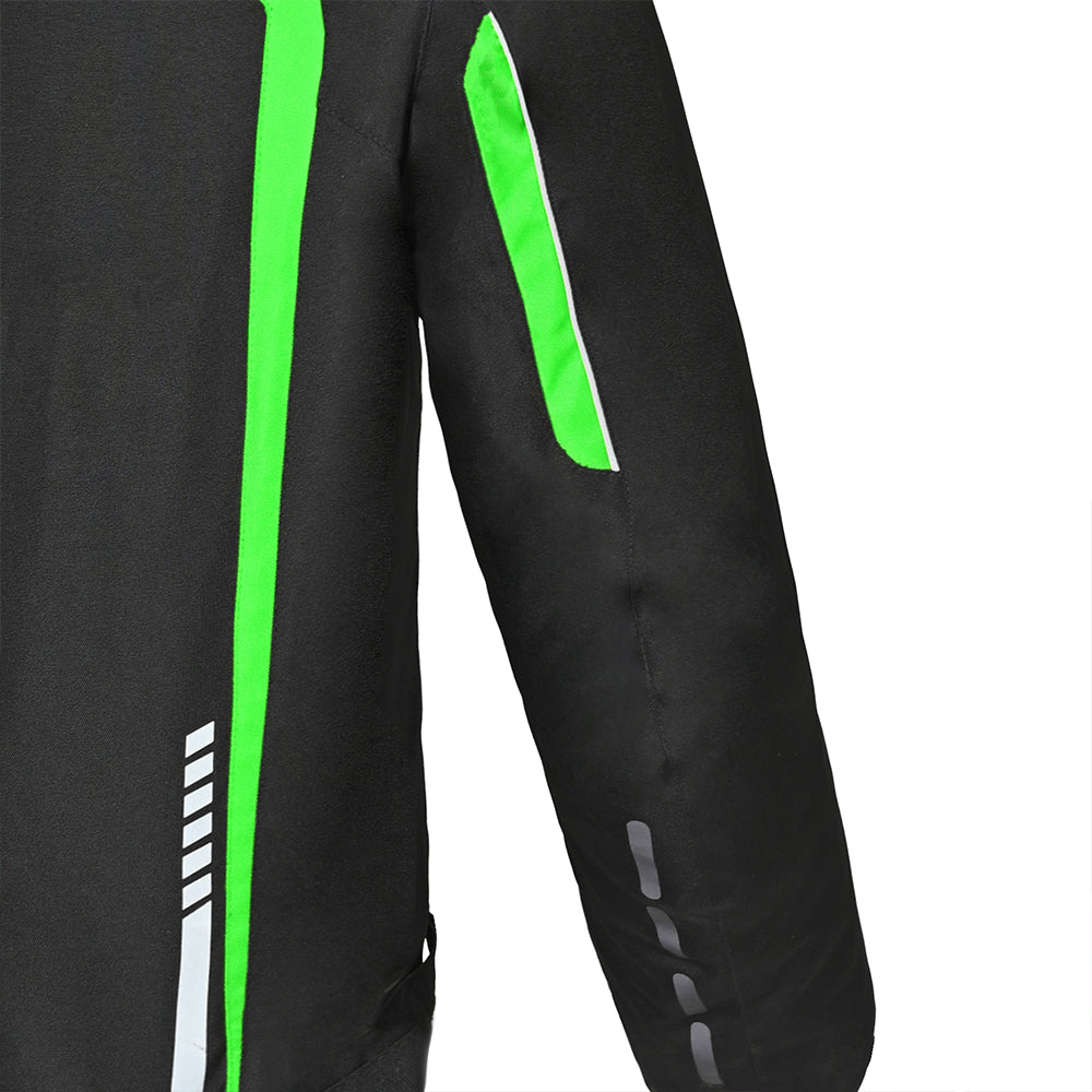 R-TECH Marshal Winter Motorcycle Textile Jacket Black Green