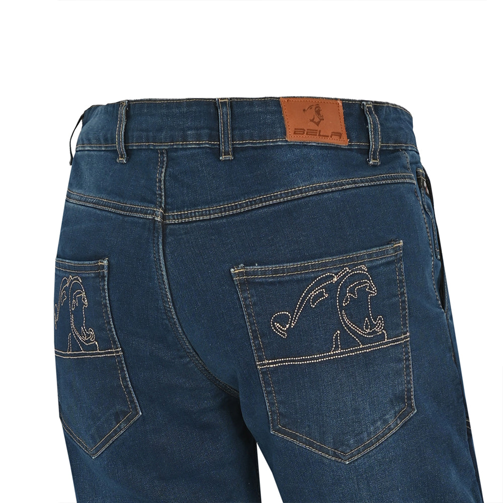 BELA Blue Denim Crack Jeans Pants