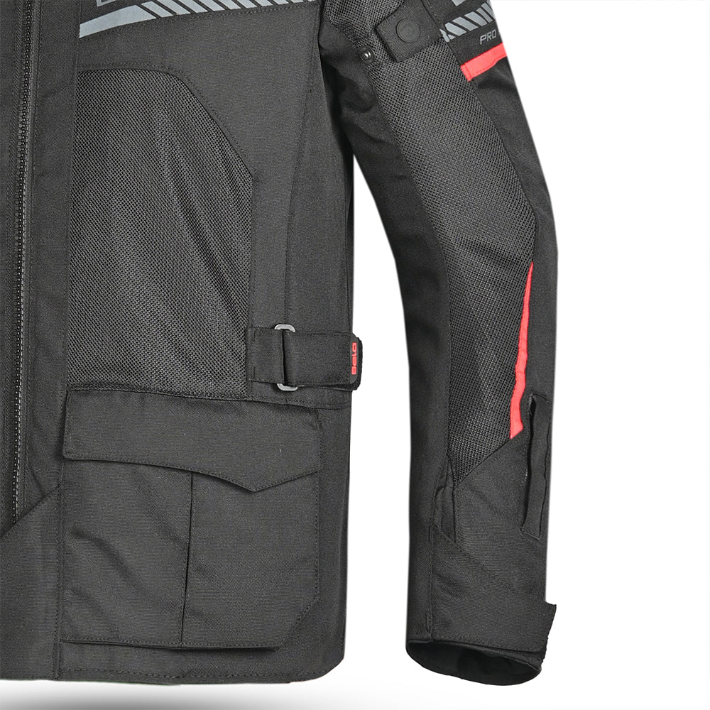BELA Onsaker Motorcycle Textile Jacket - Black Red images