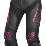 Shua Infinity Ladies Motorcycle Leathers 2 Piece Racing Suit Black Fuschia 