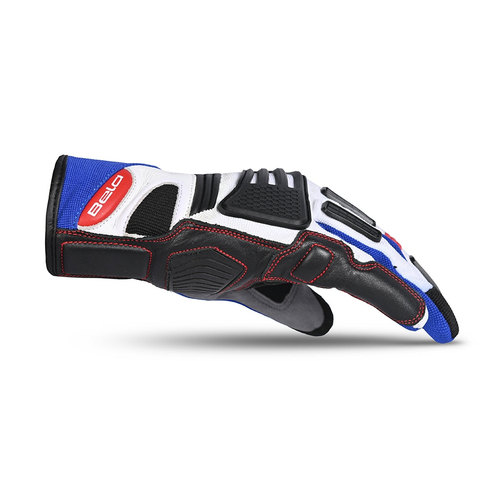  BELA - ARIZON MAN TEXTILE GLOVES BLACK/WHITE/BLUE/RED - SECURTEX MOTOR SL (t/a MaximoMoto)
