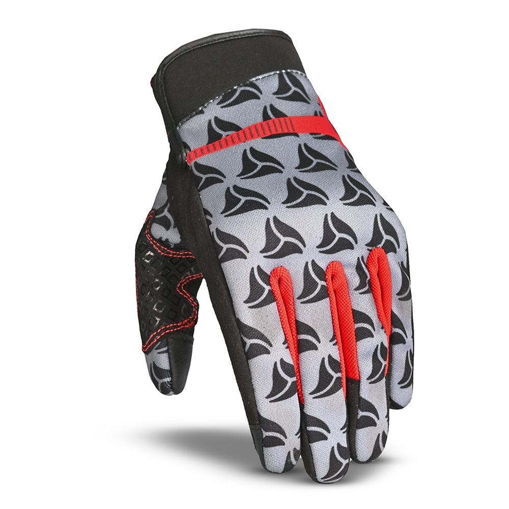  R-TECH - BLACK/RED LEOPARD TEXTILE GLOVE - SECURTEX MOTOR SL (t/a MaximoMoto)