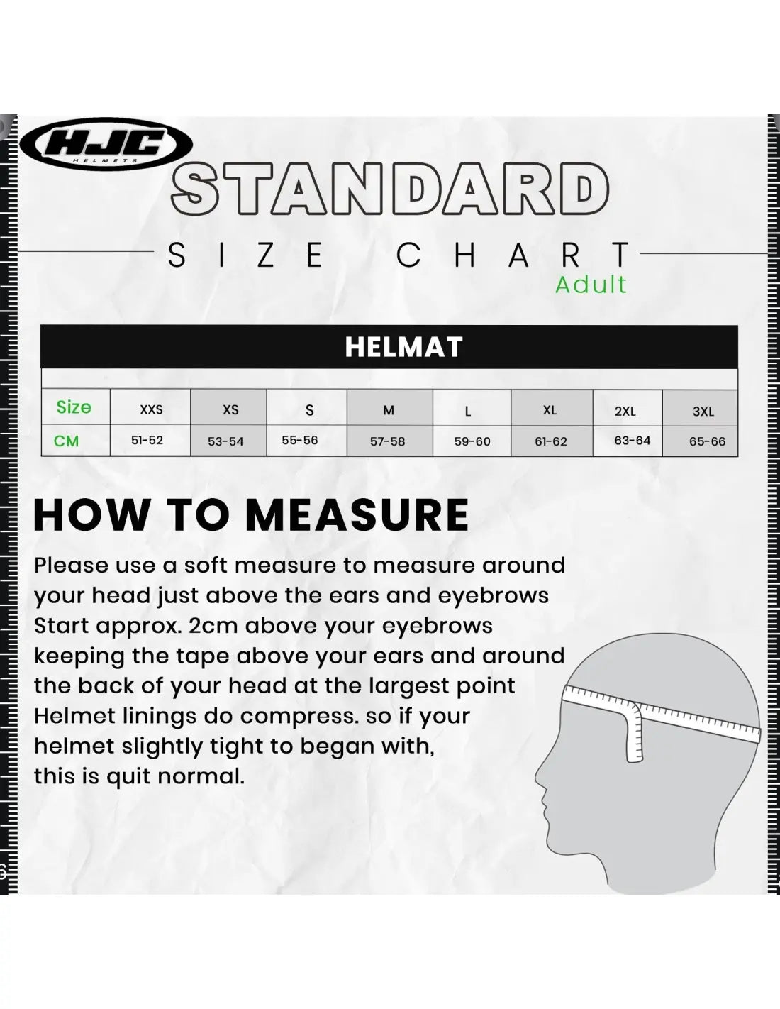 HJC i71 Simo MC6HSF Orange Motorbike Racing Full Face Helmet size chart