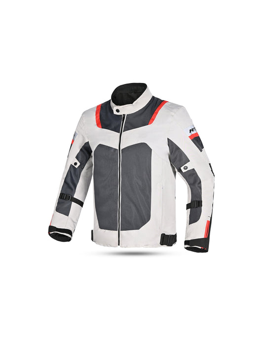 R-TECH - Spiral Mesh Textile Jacket in Ice/Black/Red. 