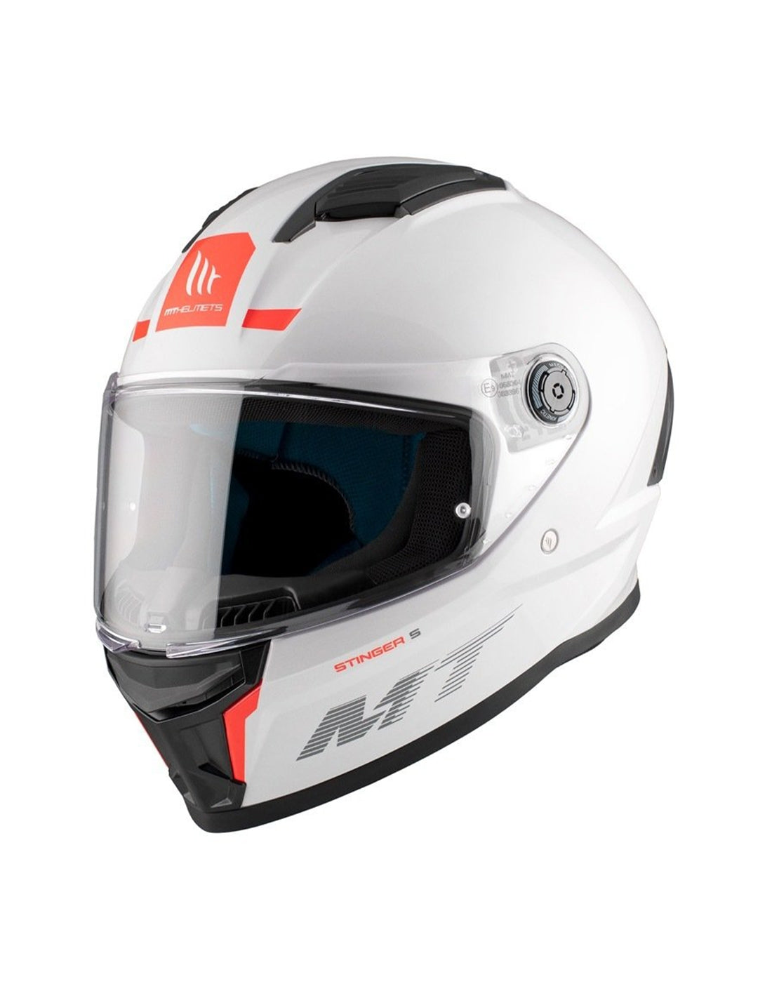  MT Stinger 2 Solid A0 Glossy Pearl White Full Face Helmets
