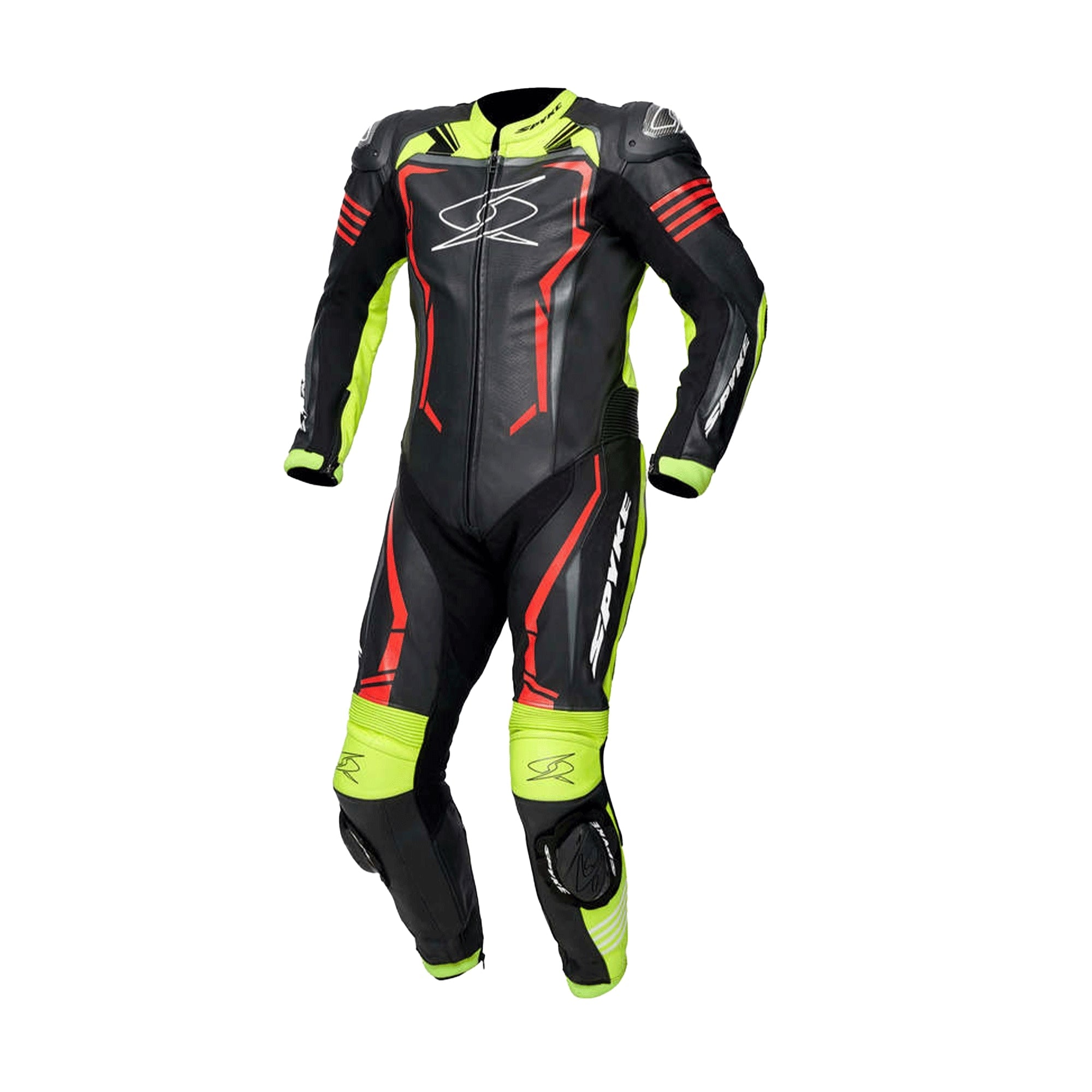 SPYKE - ASSEN RACE 2.0 1PC SUIT BLK/YELLOW FLUO/RED FLUO - SECURTEX MOTOR SL (t/a MaximoMoto)