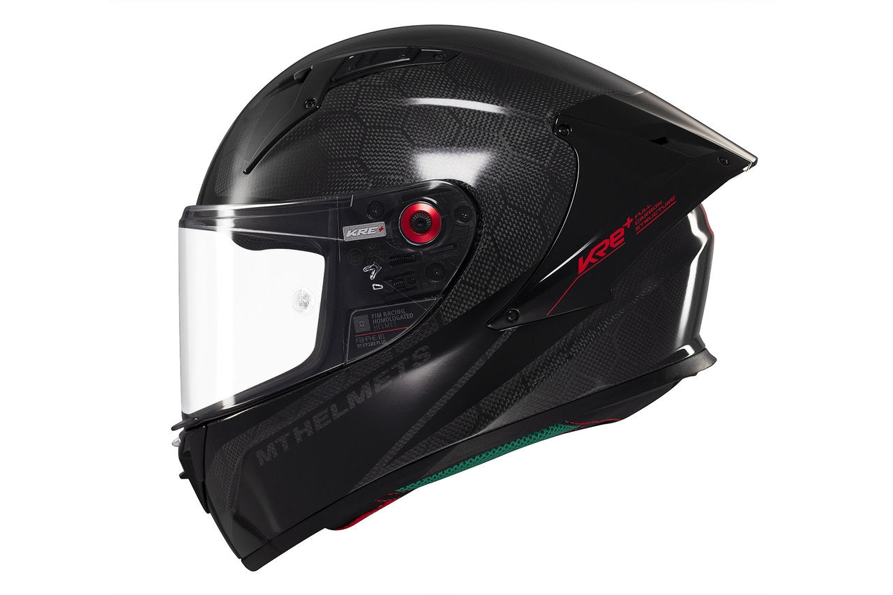 MT KRE+ S Solid A11 Glossy Carbon Full Face Motorcycle Helmet