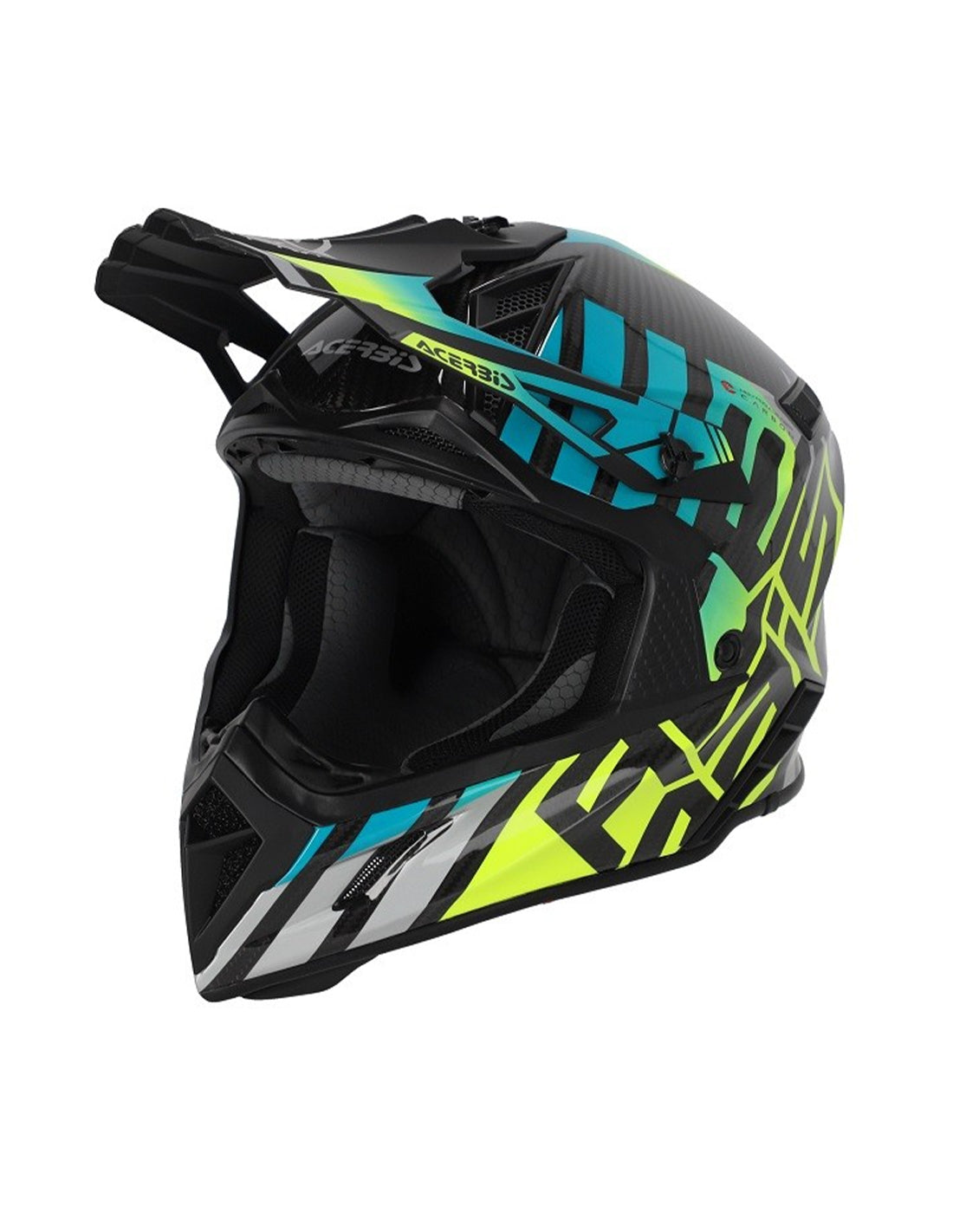  ACERBIS - STEEL CARBON HELMET 2206 TURCHESE/GIALLO FLUO - SECURTEX MOTOR SL (t/a MaximoMoto)