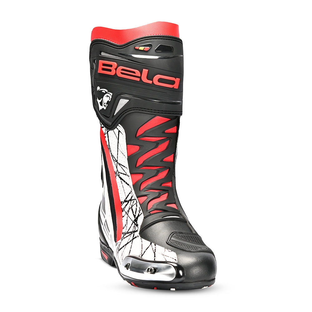 BELA AIR RIDER GP-1 MOTORCYCLE RACING BOOT BLACK RED