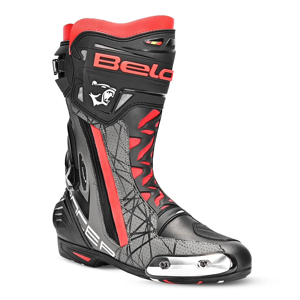 BELA AIR RIDER GP-1 MOTORCYCLE RACING BOOT BLACK GREY RED