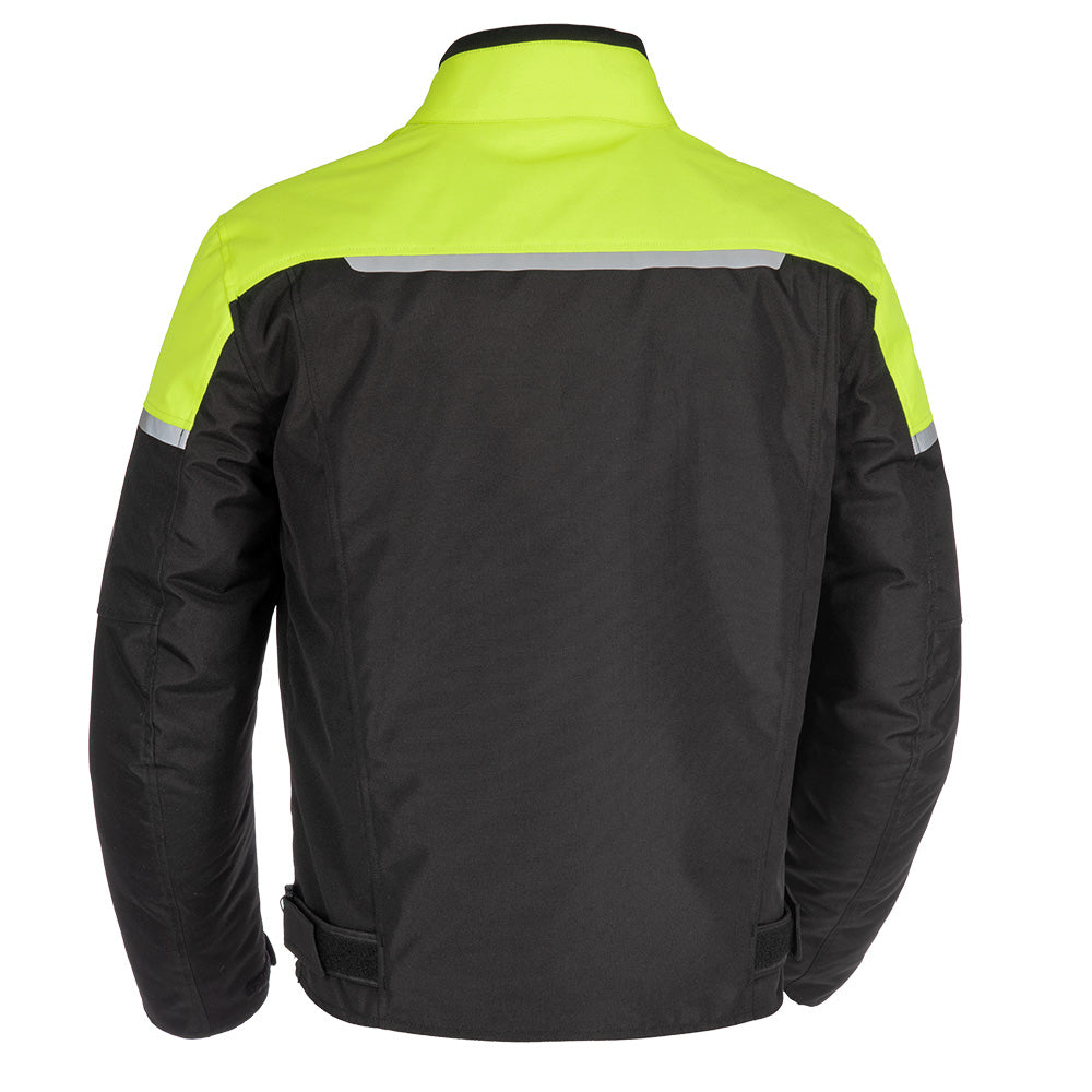 Spartan Short WP Men's Motorbike Jacket Black/Fluo back pic