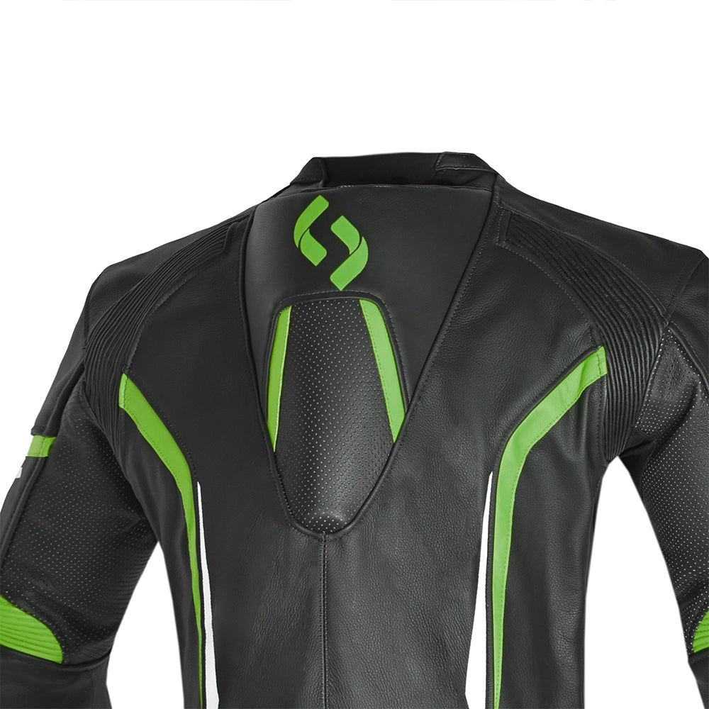 SHUA Infinity 1 PC Motorcycle Racing Leather Suit Black Green