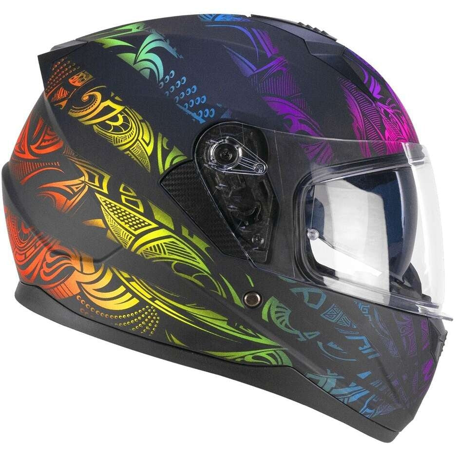 SKA-P 3MHS SPEEDER RAINBOW CASCO INTEGRALES NERO VERDE ROSSO OPACO