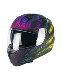 SKA-P 3MHS SPEEDER RAINBOW CASCO INTEGRALES NERO VERDE ROSSO OPACO