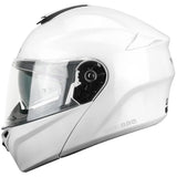 CGM 568S BER CITY White Mono Flip-Up Modular Motorcycle Helmet