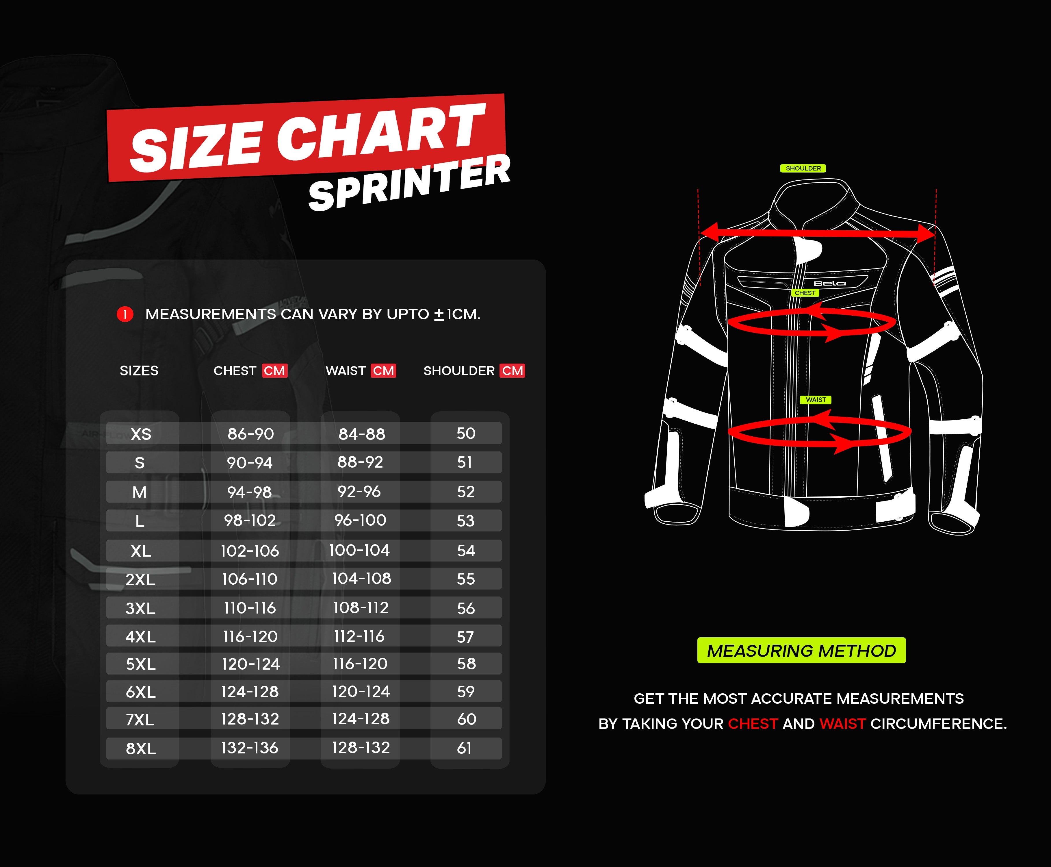 BELA - CHAQUETA TEXTIL SPRINTER NEGRO/AMARILLO FLUOR