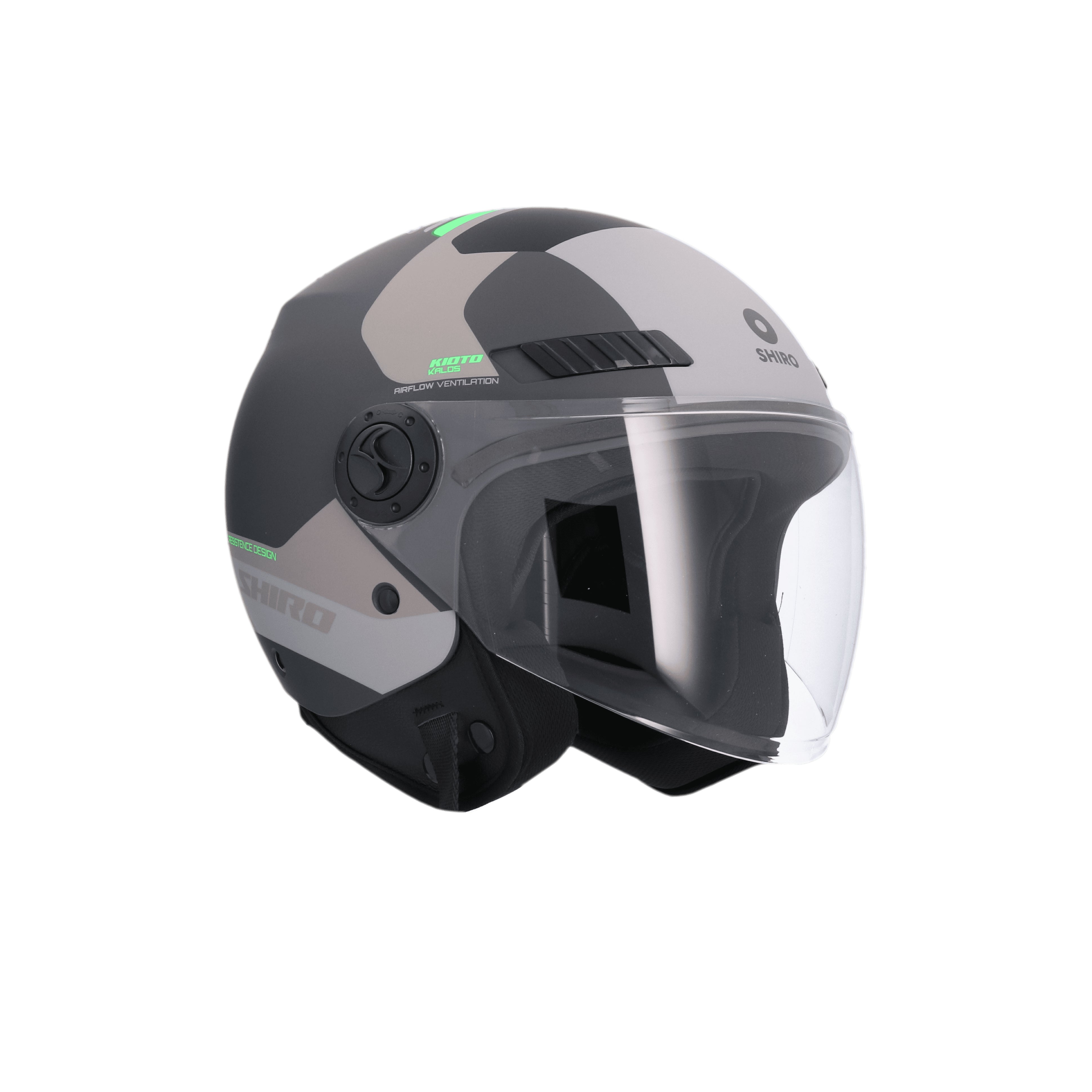  SHIRO HELMET KYOTO KALOS MATTE GRAY - SECURTEX MOTOR SL (t/a MaximoMoto)