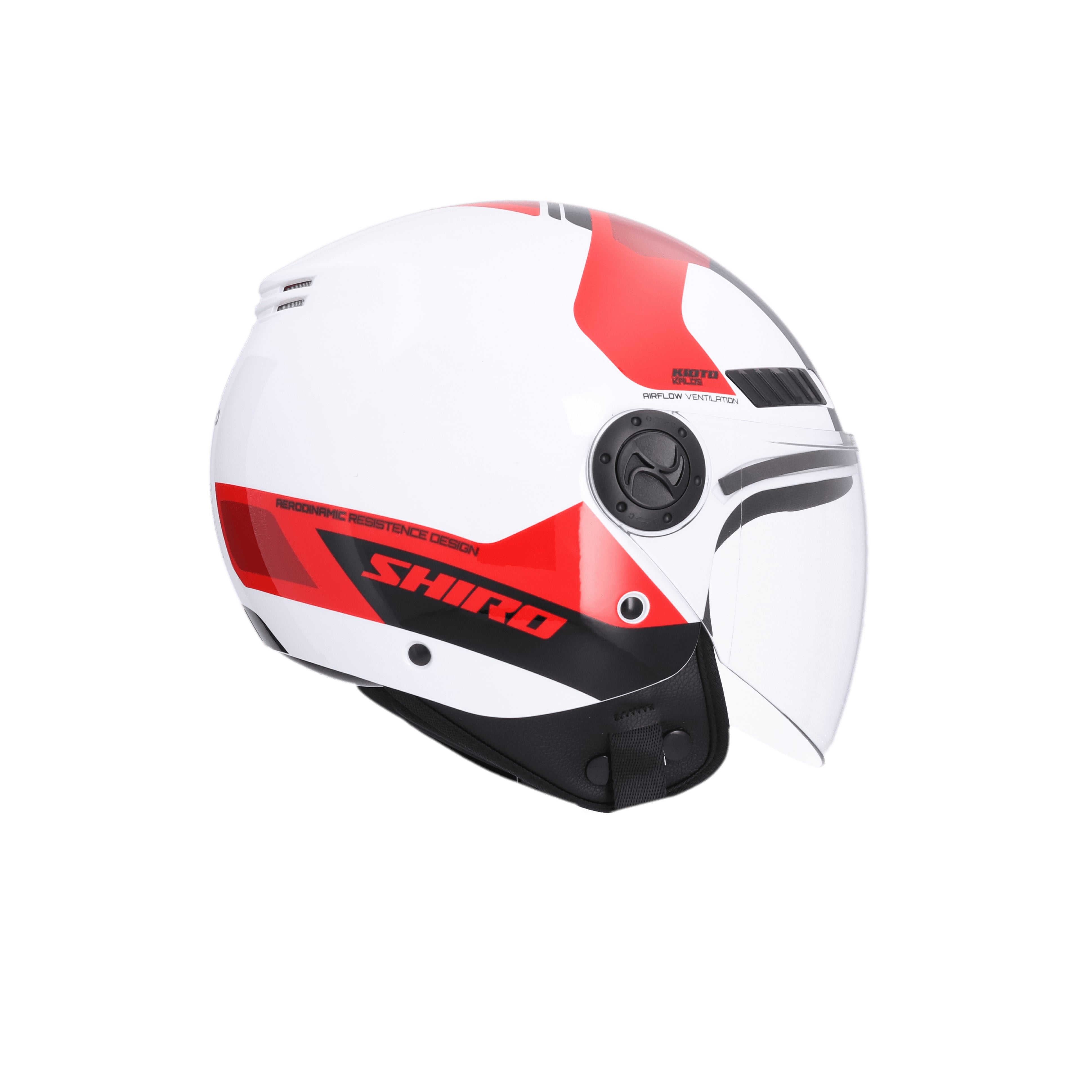 SHIRO HELMET KYOTO KALOS WHITE RED - SECURTEX MOTOR SL (t/a MaximoMoto)