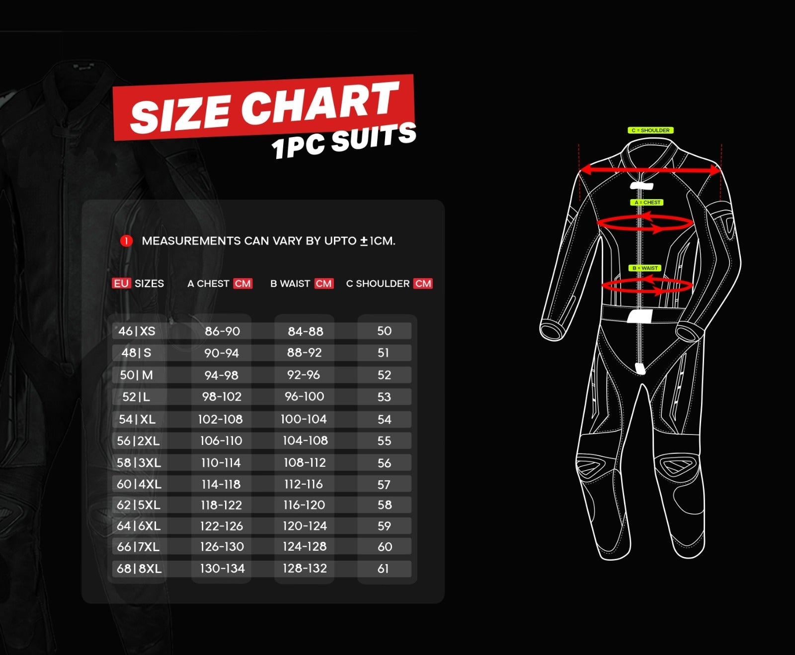  SHUA-1 PC Infinity Man Suit Black/White - SECURTEX MOTOR SL (t/a MaximoMoto)