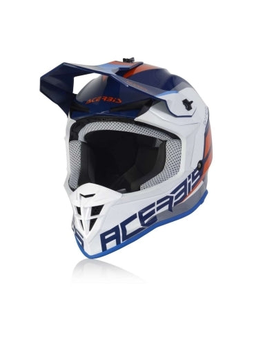  ACERBIS - LINEAR WHITE/BLU HELMET - SECURTEX MOTOR SL (t/a MaximoMoto)