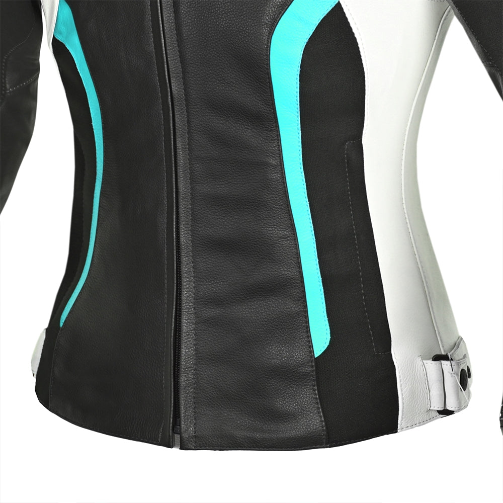  R-TECH - Tom Rider Lady Jacket Black/White/Turquoise - SECURTEX MOTOR SL (t/a MaximoMoto)
