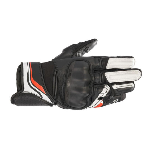 Alpinestars Booster V2 White Motorcycle Gloves Black - back pic