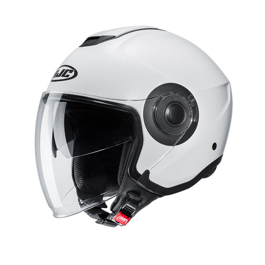 HJC I40 Semi Flat Pearl White Jet Urban Motorcycle Helmet - MaximomotoUK
