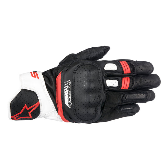 Alpinestars SP-5 Motorcycle Gloves White Red - back pic