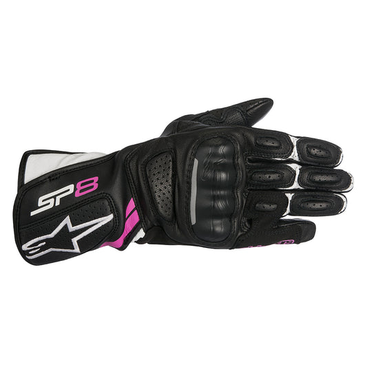 Alpinestars Stella SP-8 v2 Motorcycle Gloves Black White & Fuchsia - back pic