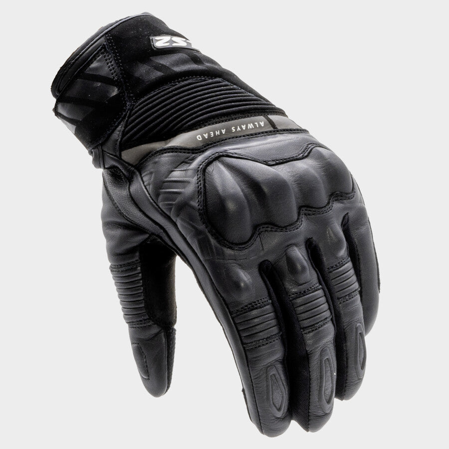 LS2 OCTANE MAN MOTORBIKE WATERPROOF LEATHER GLOVES BLACK