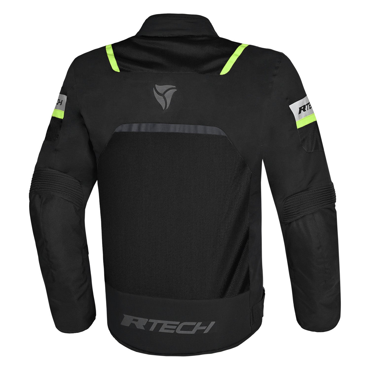R-TECH SPIRAL MESH Motorcycle Jacket Black Yellow Fluro