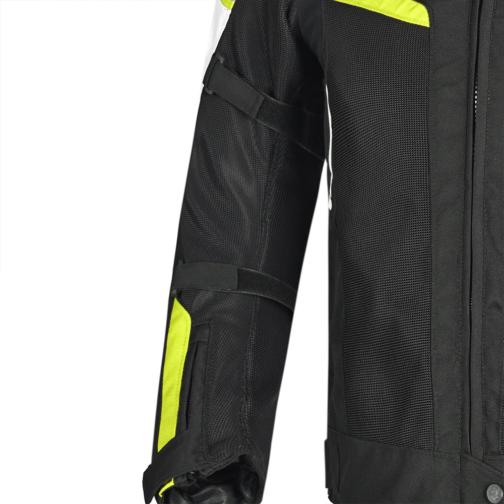 Bela Sprinter Men Motorcycle Textile Jacket Black/Yellow Fluro