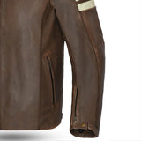 Bela Stark Motorcycle Leather Jacket Brown Beige 