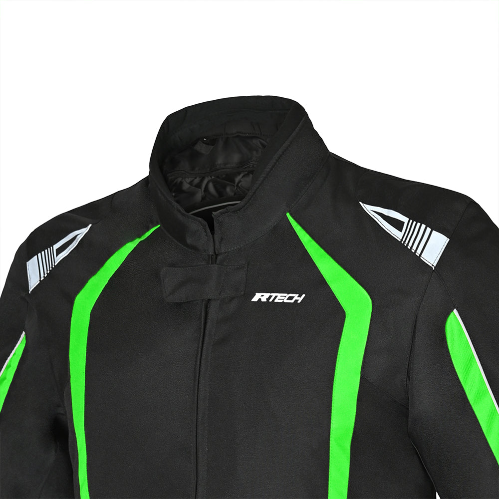 R-TECH Marshal Winter Motorcycle Textile Jacket Black Green