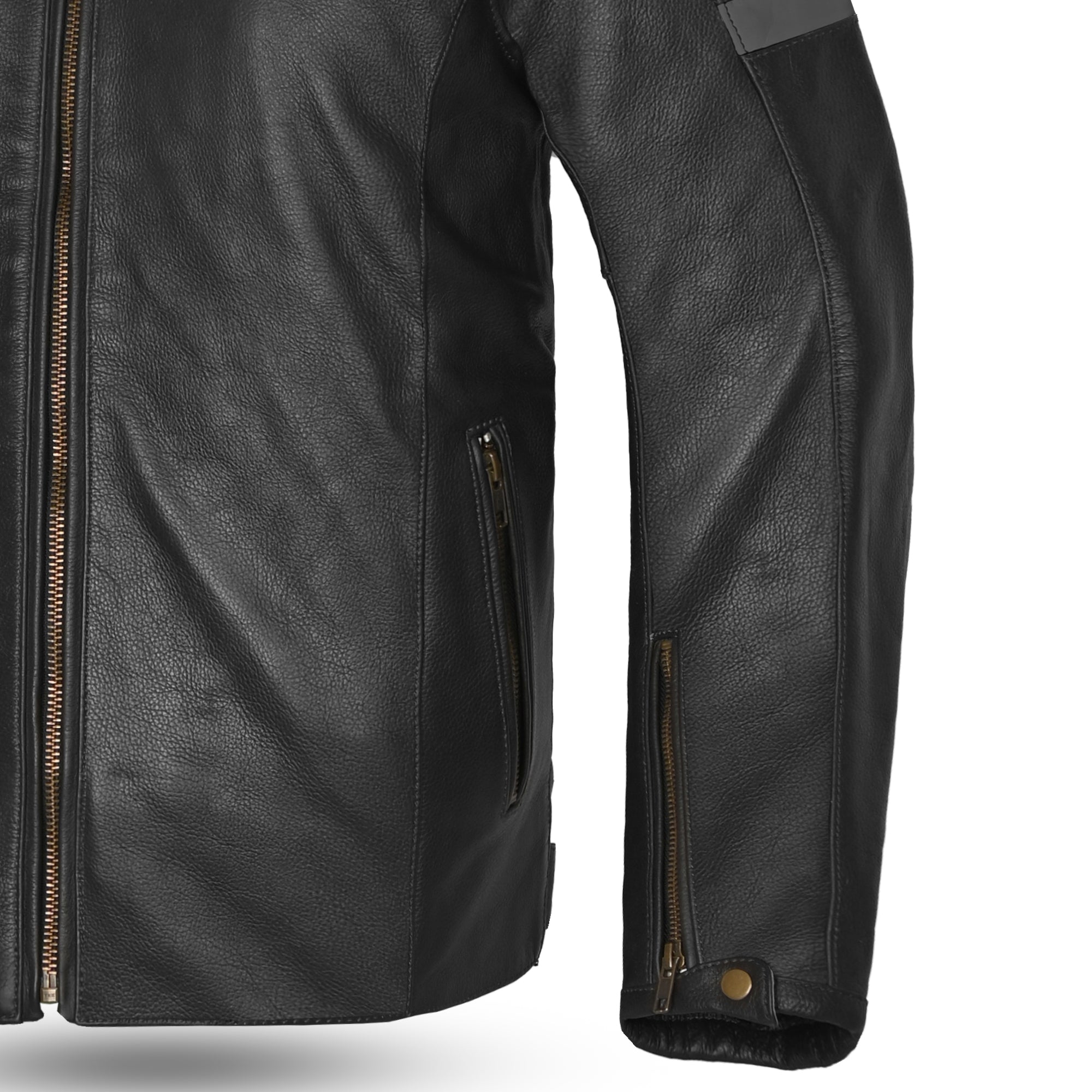 Bela Stark Motorcycle Leather Jacket Black Gray