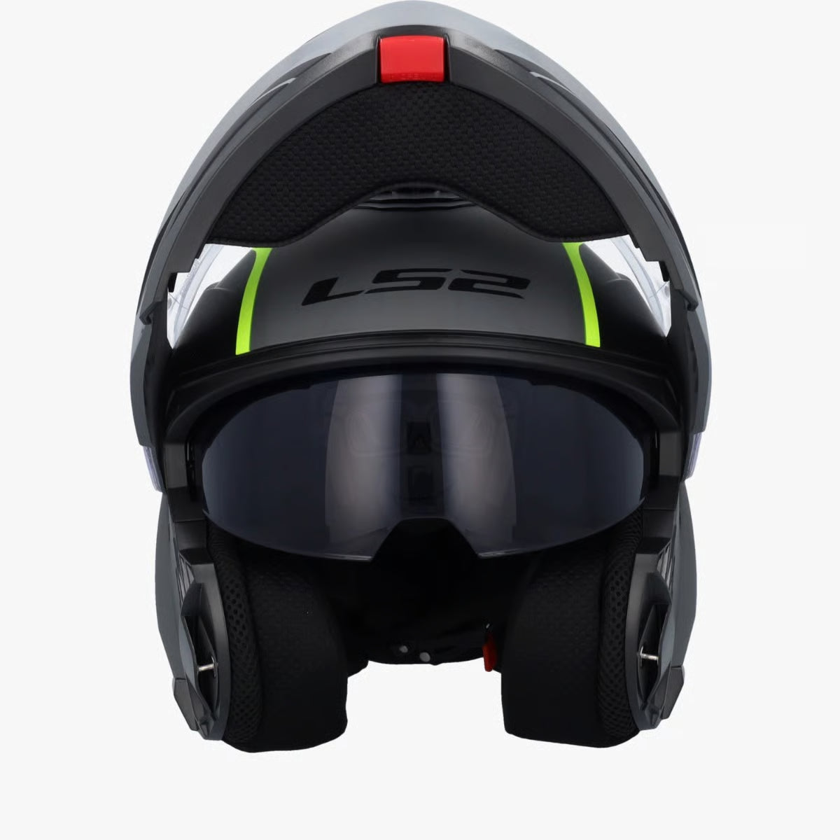 LS2 FF908 STROBE II MONZA MODULAR HELMET M.BLACK H-V YELLOW
